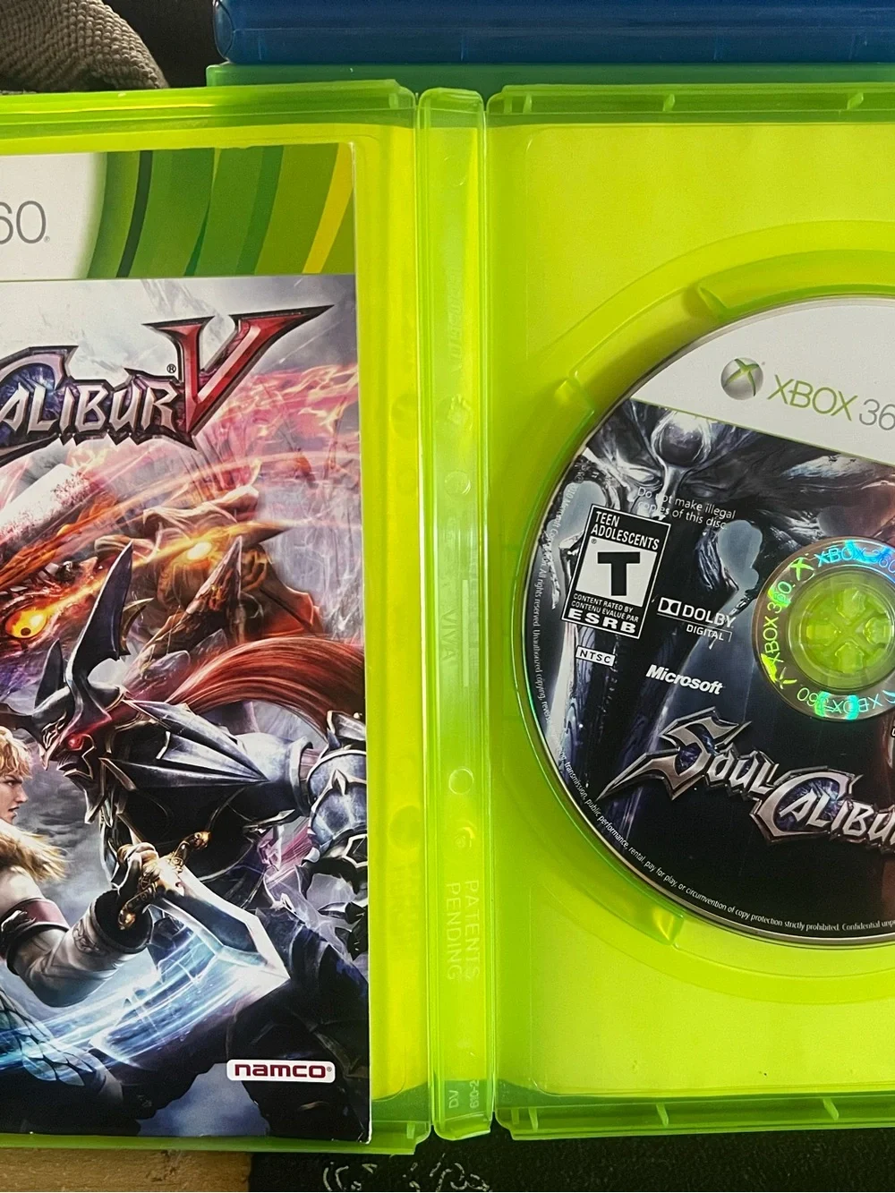 Microsoft Xbox 360 Soul Calibur V - Green Case, Multicolor Art